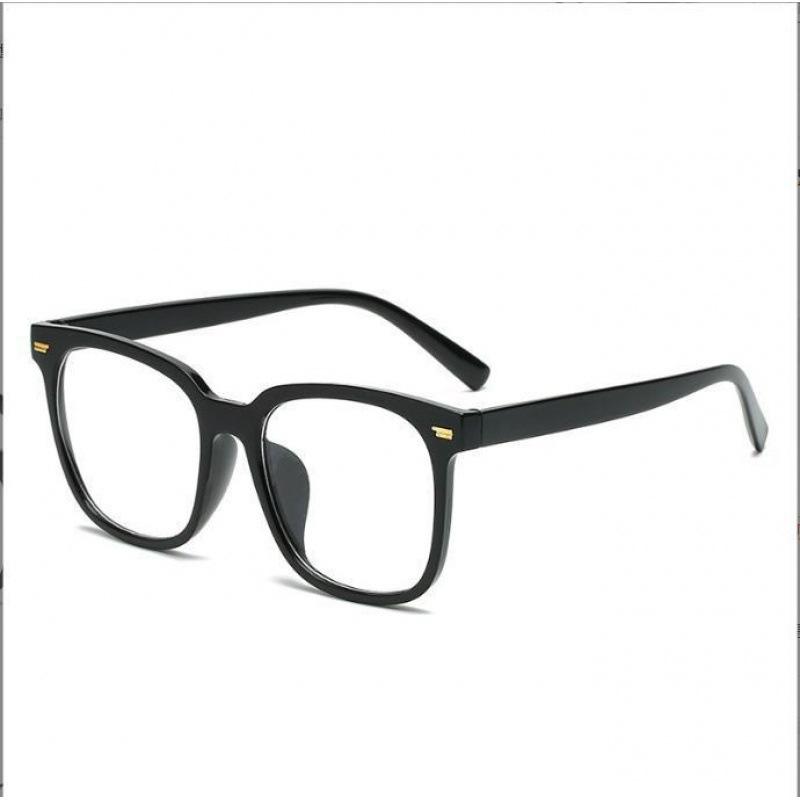 Black-framed Glasses for Women, Korean Style, Trendy, Anti-blue Light, New Fashion Eyeglass Frames, Large Frames for Men, Slimming, Plain Lenses
