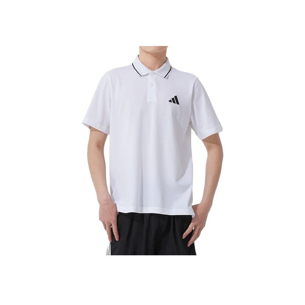 Adidas SS25 Casual Sports Comfortable Breathable Short Sleeve Polo Shirt Men Polo Shirts White JE9020
