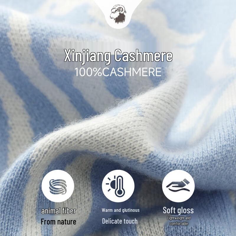 Zhaojun Damen dicker Jacquard Kaschmir Rundhals Cardigan