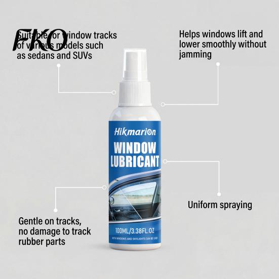 Vehicle Glass Sealant Car Window Track Lubricant, Eliminates Squeaky Noises for Smooth Silicone Spray Seals Movement, 100ml Rubber Seal