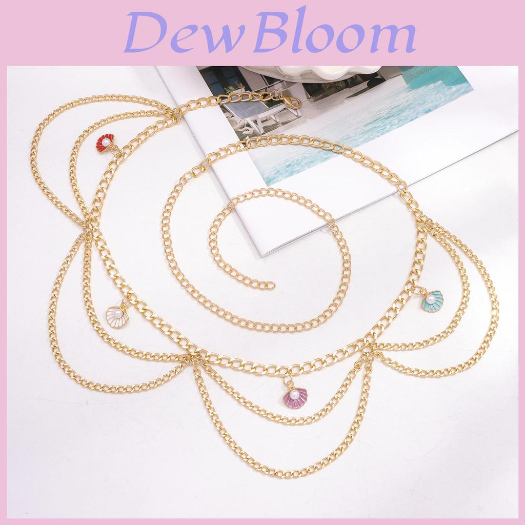 Bohemian Shell Tassel Waist Chain For Women With Metal Tribal Design Summer Accessory