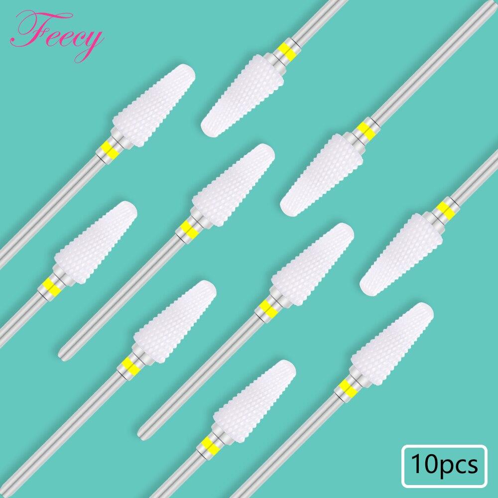 10PCS Milling Cutter For Manicure Set Ceramic Nail Drill Bits Cutters for Removing Gel Varnish Manicure Machine Accessories Mill