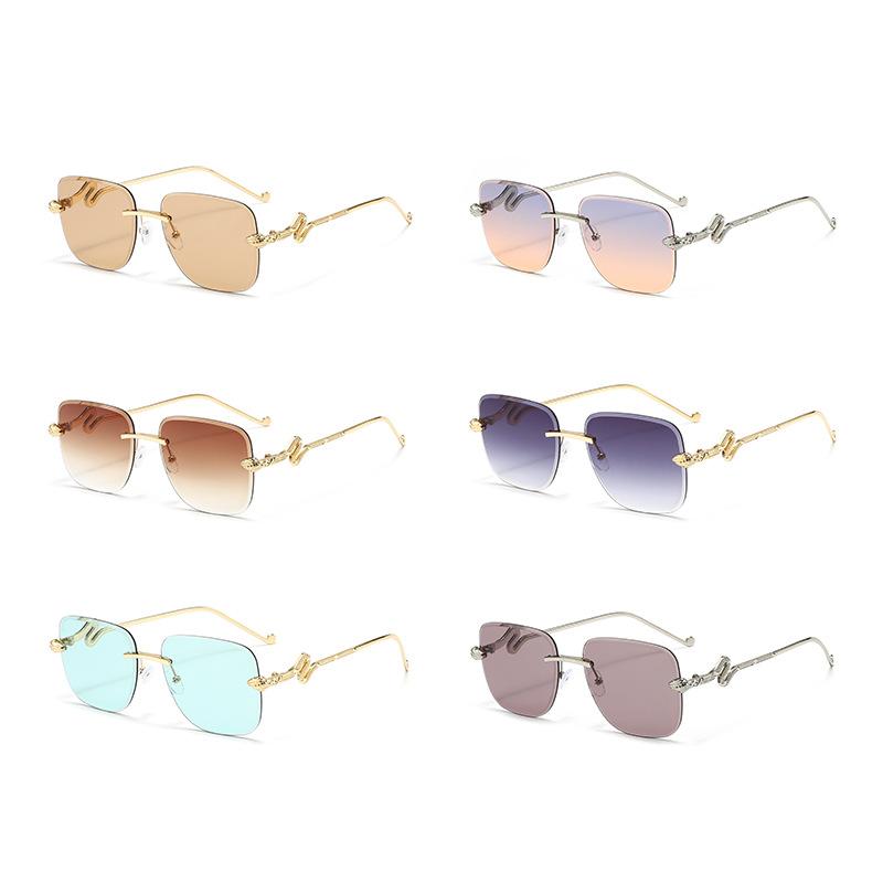 New European and American Frameless Fashion Snakehead Sunglasses, UV Sunglasses, Women's Personalized Styling Sunglasses