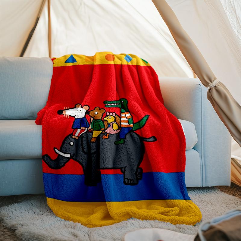 Maisy Mouse Theme Printed Blanket,Perfect for Couch, Bed, Travel & Outdoor Use | Machine Washable, Cozy & Durable.