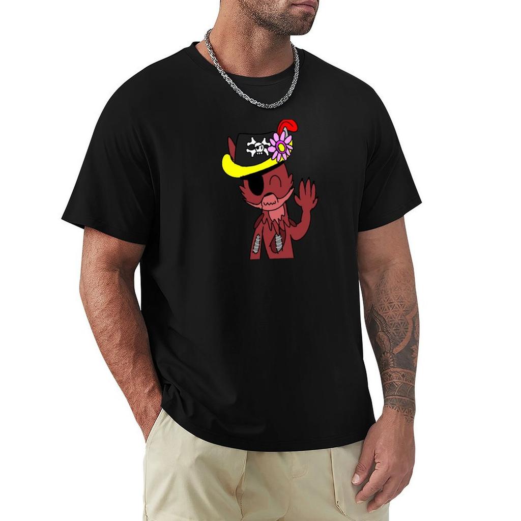 Foxy wearing a pirate hat TShirt Soft Stretch Short Sleeve Top