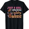 Just A Girl Who Loves Country Music T Shirt - Men's Summer Cotton Graphic Tee