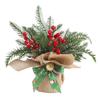 26/30CM Artificial Christmas Tree Table Decoration Simulation Red Berries Pinecone for Home Office Decor 2025 New Year Gift