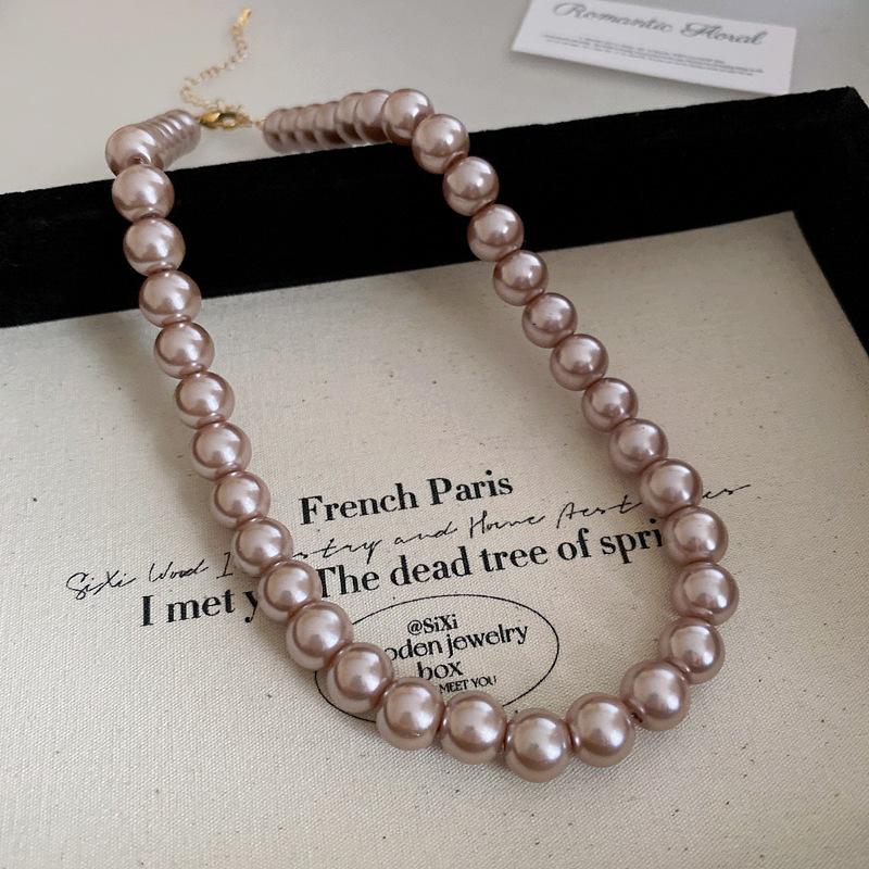 French pearl necklace simple commuter versatile collarbone chain design sense creative necklace women