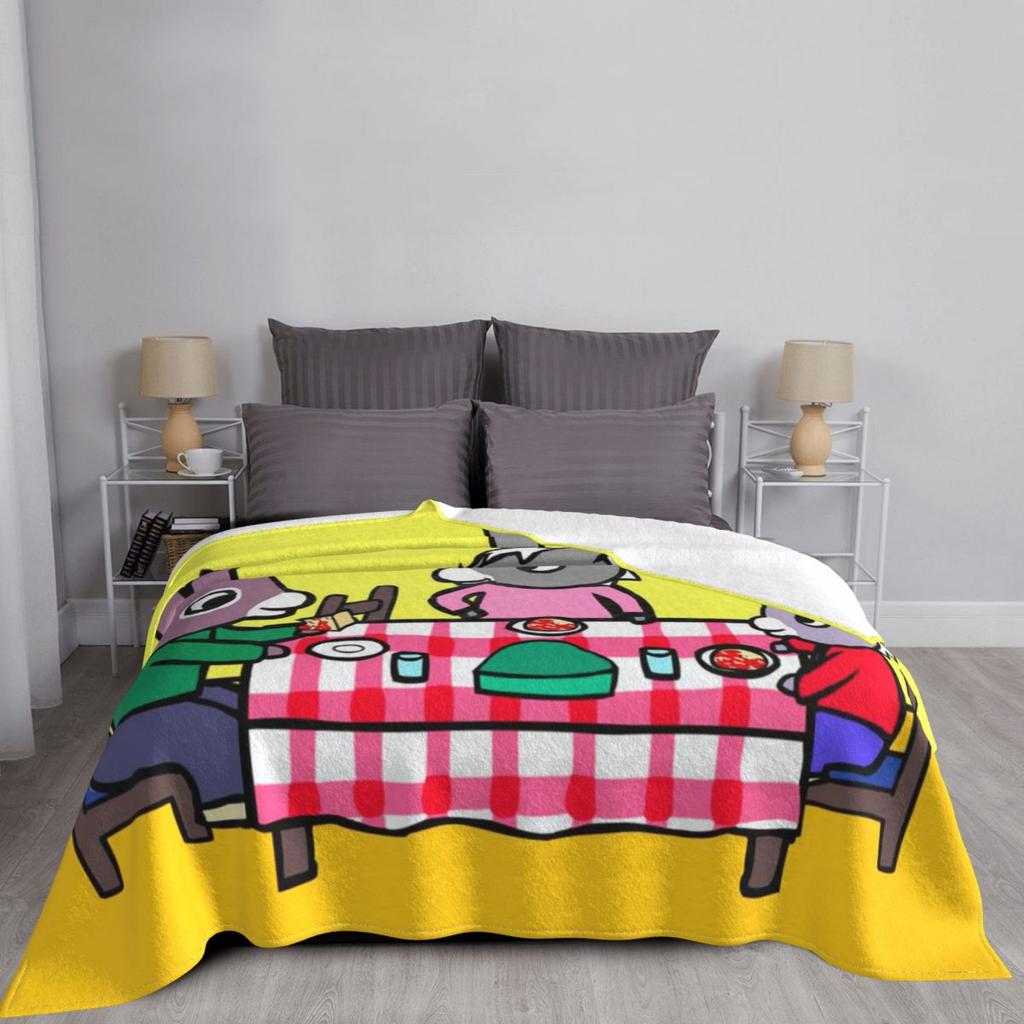 Flanelová deka Trotro Family Roztomilý kreslený kreativní přehoz na postel pro domácnost 150*125cm Přehozy