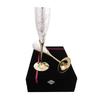 Silver Plated Engraved Goblet Flute Wine Glass with Black Box, Best for Parties, Diwali Gift Set, 100 ML Each, Set of 2