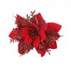 Gold Powder Rattan Wreath with Red Ornaments - Christmas Decoration