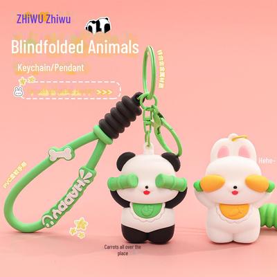 "Echter Frucht-Panda und Hase Schlüsselanhänger - Kreativer Schüler-Taschenanhänger Geschenk"
