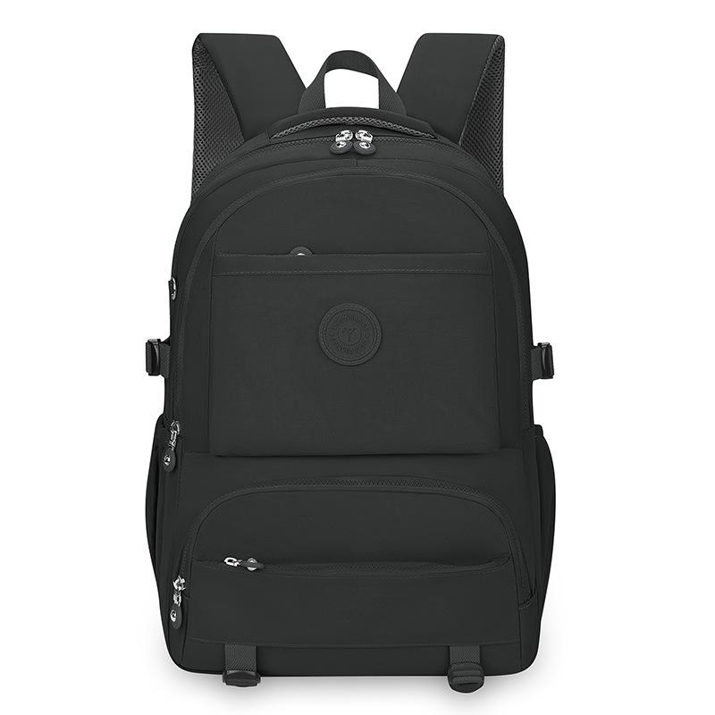 Solid Color Backpack Lightweight Nylon Bag Unisex Travel Backpack Student Schoolbag