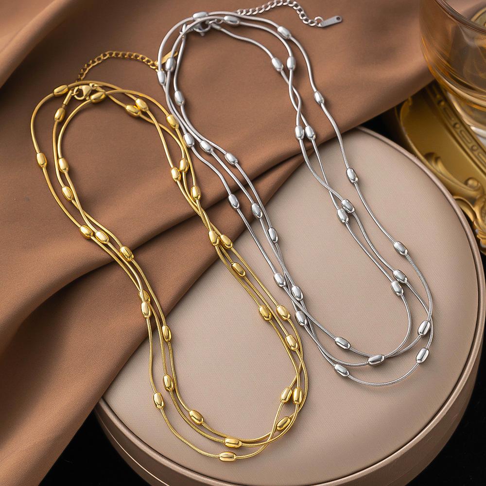 Minimalist Luxury Titanium Steel Necklace Cold Elegant Long Layering Jewelry Durable Colorfast