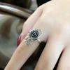 Versatile Retro Hollow Forest Rose Flower Ring: Women's Fashionable Thai Silver Alloy Band