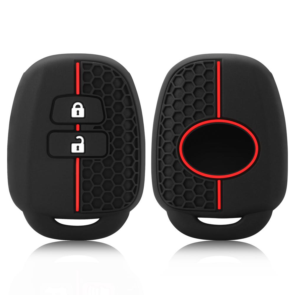 Coque de protection en silicone pour clé de voiture Pour Toyota Yaris Corolla Highlander Crown 2 Boutons Télécommande Skin Protecteur Coque Porte-clés Accessoires