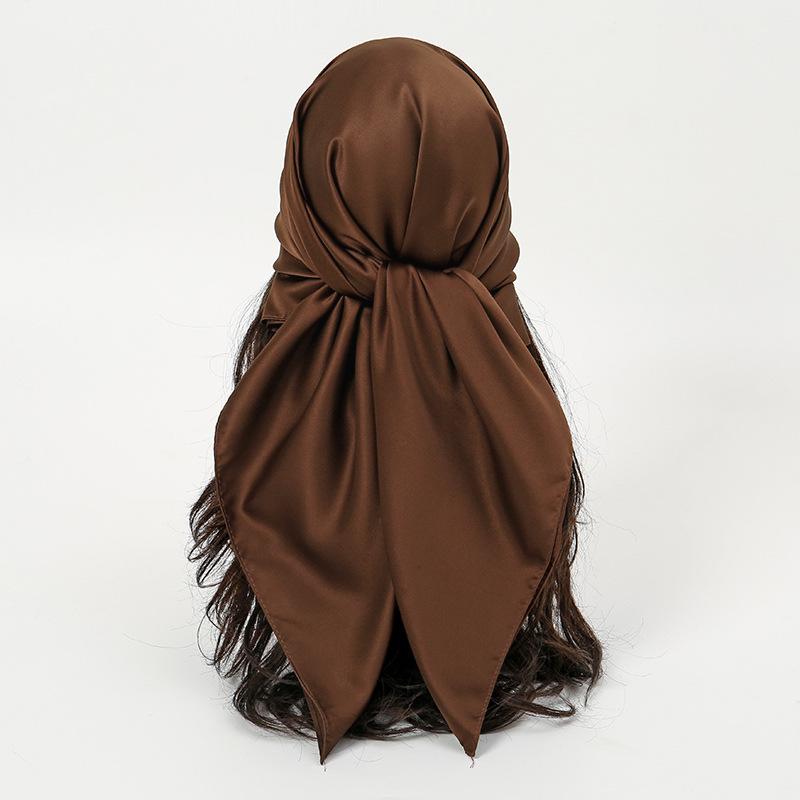 Scarf simulation silk cm satin solid color satin square scarf scarf ethnic headscarf women
