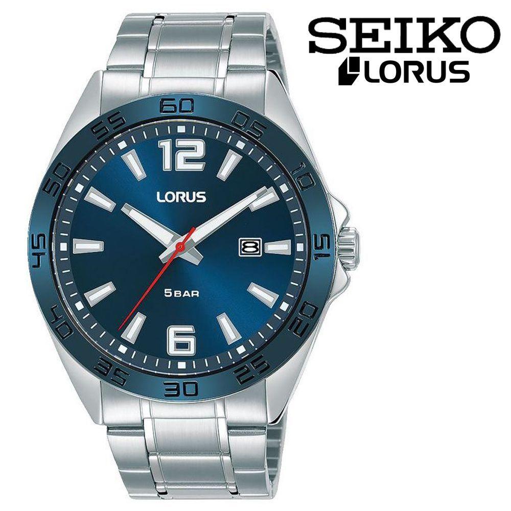 Used SEIKO LORUS Quartz Stainless Dress Watch BLUE SILVER SEIKO LORUS Quartz Stainless Steel Formal Watch Blue Silver 50m Water Resistant Watch