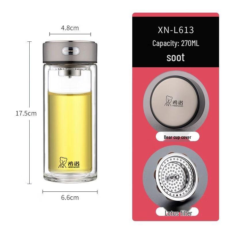 Xeno Double-Wall Glass Tea Infuser Bottle