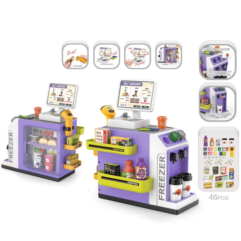 Water Outlet Simulation Coffee Machine Toy Mini Supermarket Shopping Platform Toy  Children's Play
