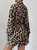 Autumn New Leopard Print V-Neck Long Sleeve Sexy Dress