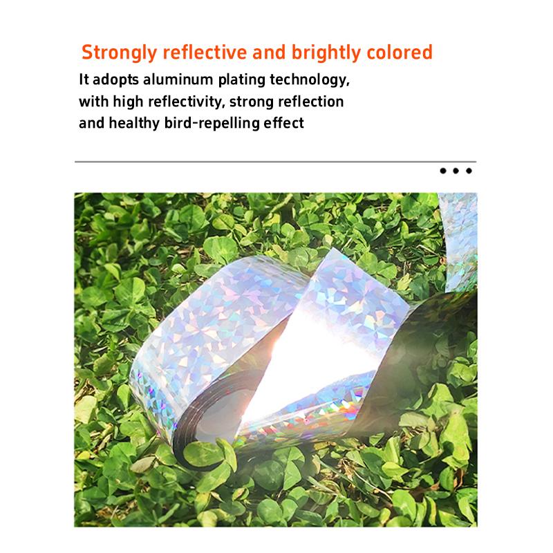 80/50M Laser Anti Bird Tape Double-Sided Reflective Fox Pigeon Repellent Tape Outdoor Balcony Orchard Bird Catching Color Strip