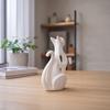 3D Printed Hollow Cat Figurine Modern Abstract Sitting Kitten Statue Artistic Animal Sculpture