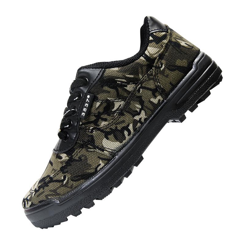 3537 Men's Low-Top Anti-Odor Non-Slip Construction Shoes - Wear-Resistant Rubber Canvas for Outdoor Mountaineering