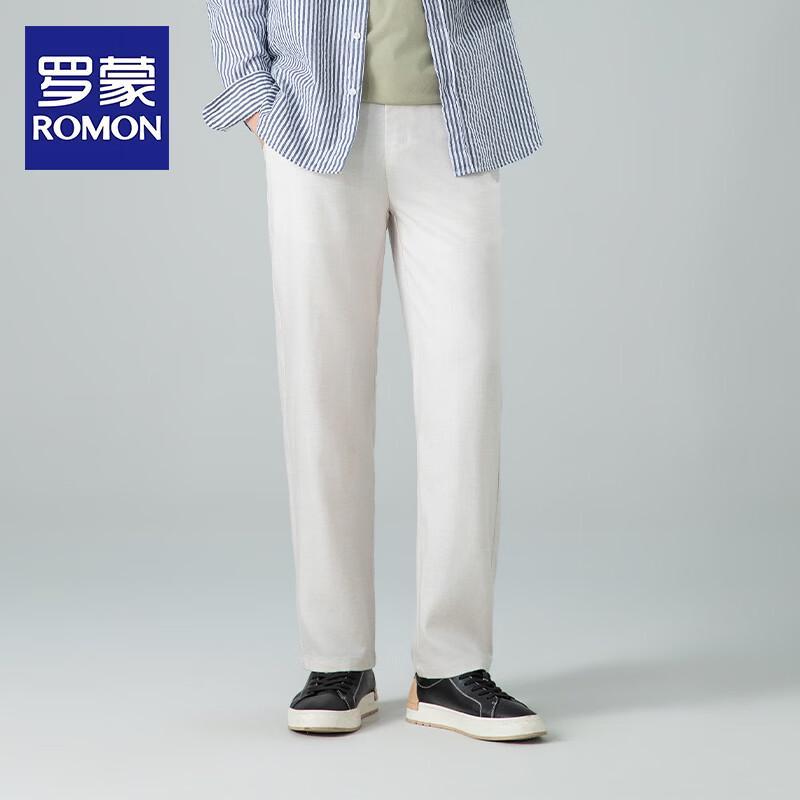 ROMON Men s Tencel Lyocell Loose Straight Casual Pants 29