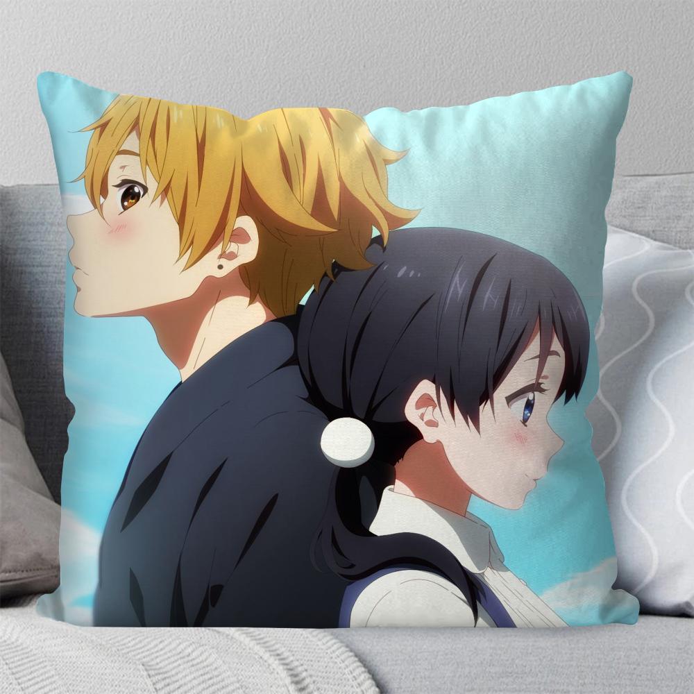 Animation Tamako Market Kissenbezug Quadratisches Kissen Schlafzimmer Sofa Freizeit Komfort Kissen Auto Wohnzimmer Heimdekoration 40X40