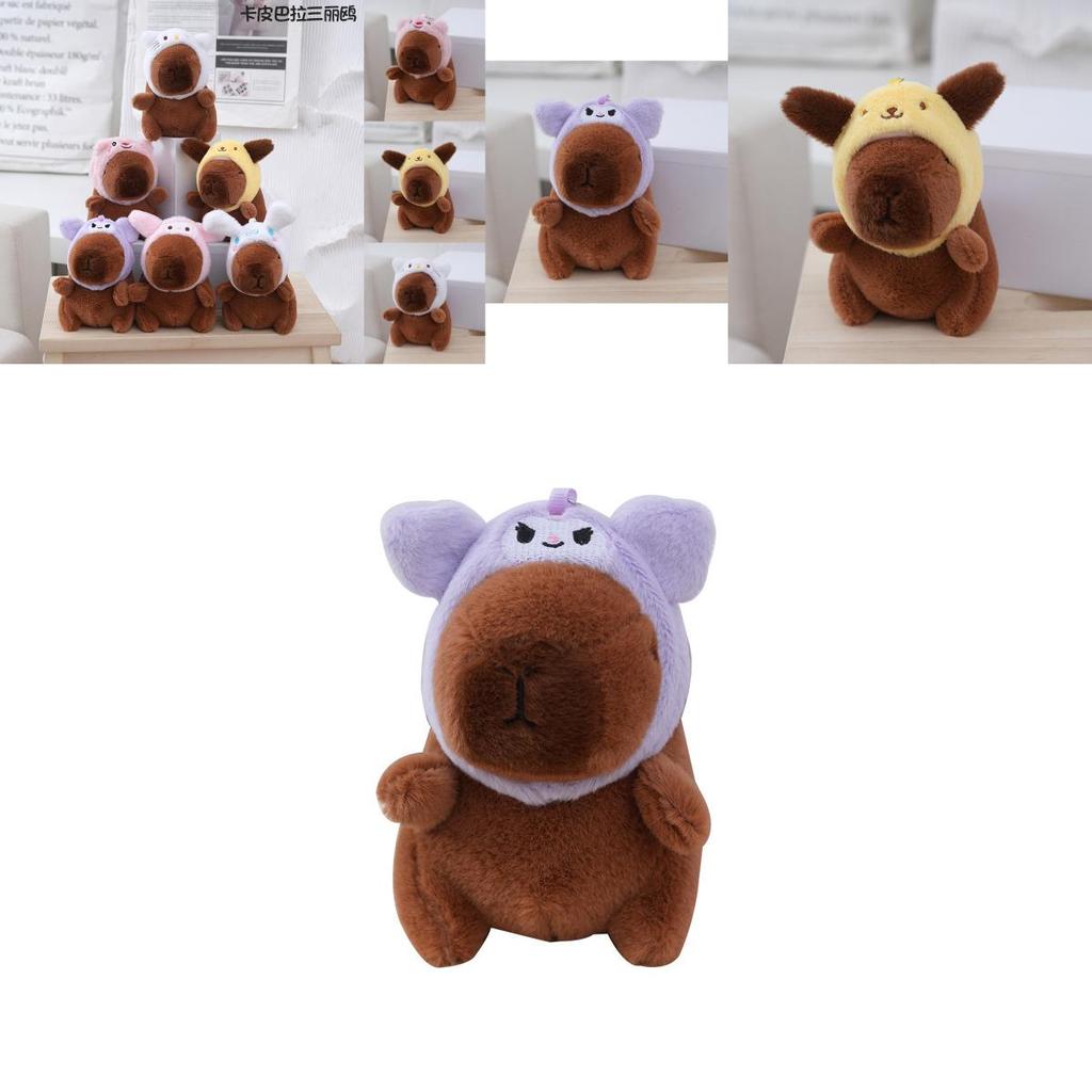Adorable Capybara Plush Toy Bag Charm Soft Stuffed Animal Doll With Cute Design