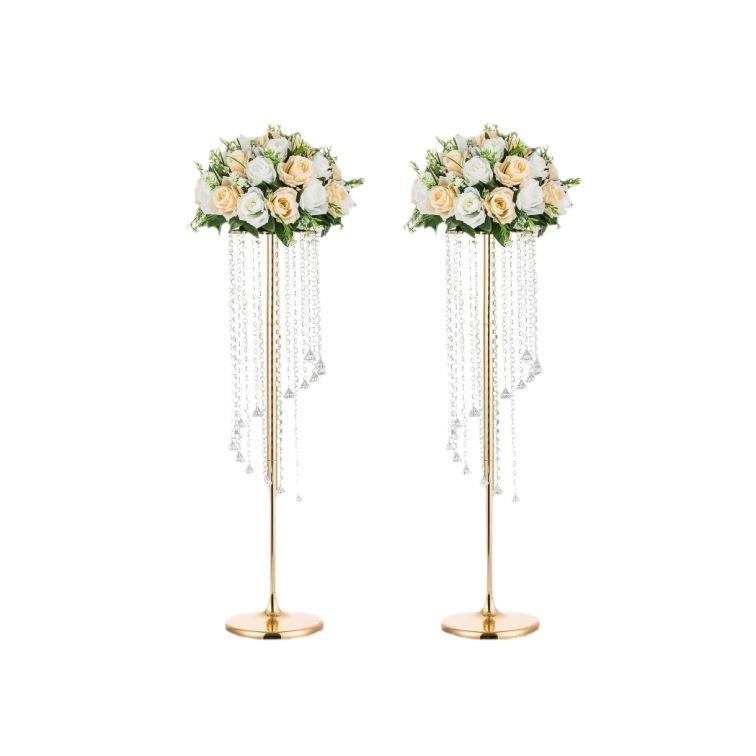 Golden Iron Wedding Flower Stand Ornament for Hotel and Home Decor