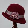 Retro Woolen Top Hat Women's Autumn and Winter Curled Woolen Felt Hat Fashion Versatile Bucket Hat Women's Basin Hat Tide