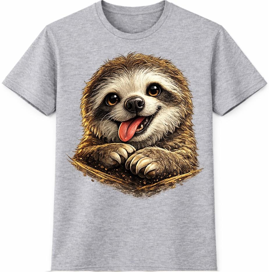 Sloth T Shirt Cute Smiling Animal Graphic Tee Lazy Lover Casual Outfit Top