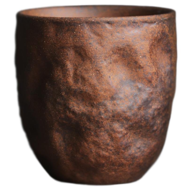 Rough Pottery Old Rock Clay Stone Texture Master Teacup Chinese Zen Kung Fu Tea Ceremony Drinking Tea Master Single Cup