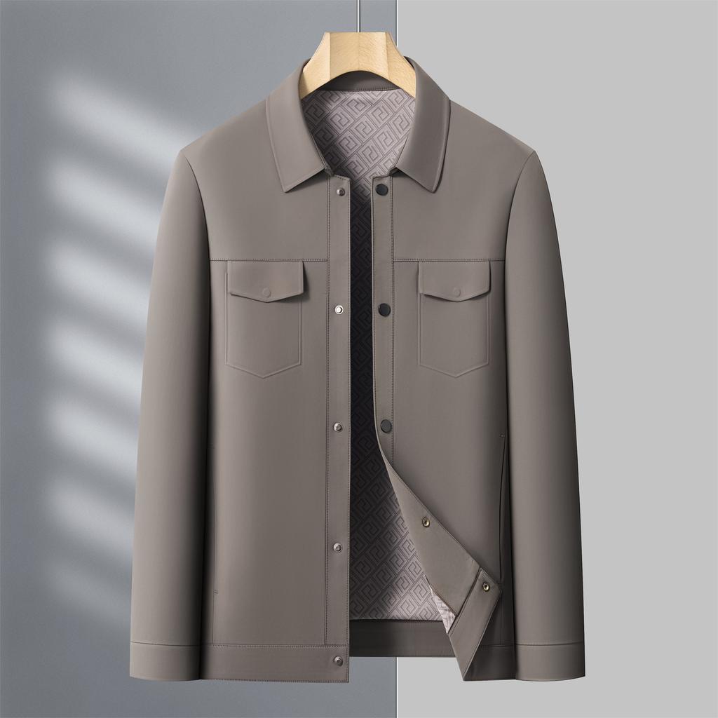 New Men's Coat Spring and Autumn Jacket Middle-aged High-end Business Casual Jacket Dad Lapel Top
