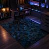 Covor Geometric Hexagonal Albastru Neon pentru Scaun de Gaming, Anti-Alunecare, Lavabil, Covor Mare pentru Podea pentru Birou de Gamer, Decor Cameră Calculator