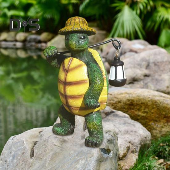 Turtle Garden Statue Resin Outdoor Decor Turtle Figurine Weatherproof Standing Tortoise Sculpture for Yard Patio Lawn