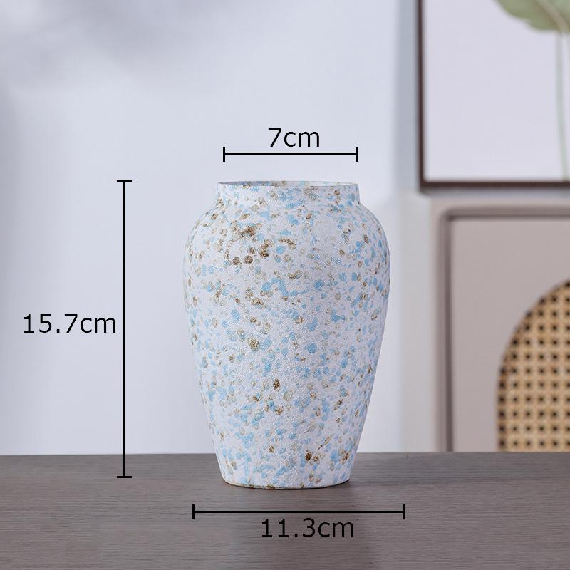 Retro Painted Ceramic Vase Classical Porcelain Plant Pots Table Decoration Flower Arrangement Floral Vases Room Aesthetic Decor