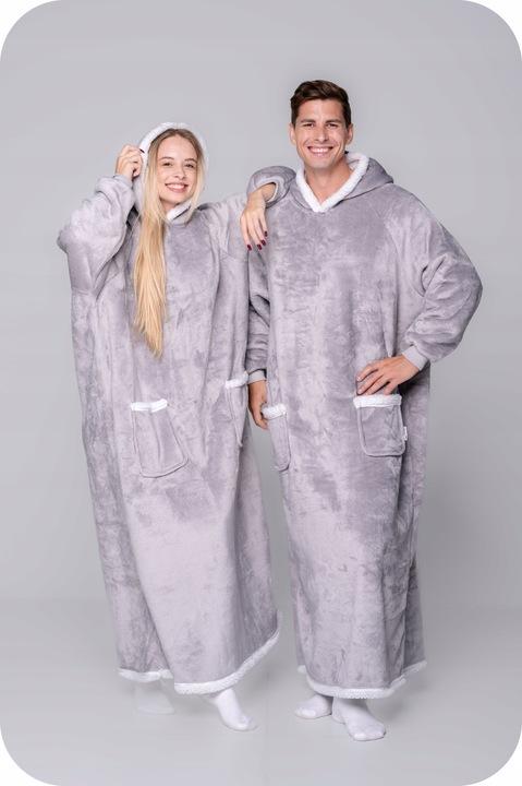 Decke Oversize Pullover Warm Dicke Deckenpullover 2in1 XXL Grau Fell [Kb-Xl1]