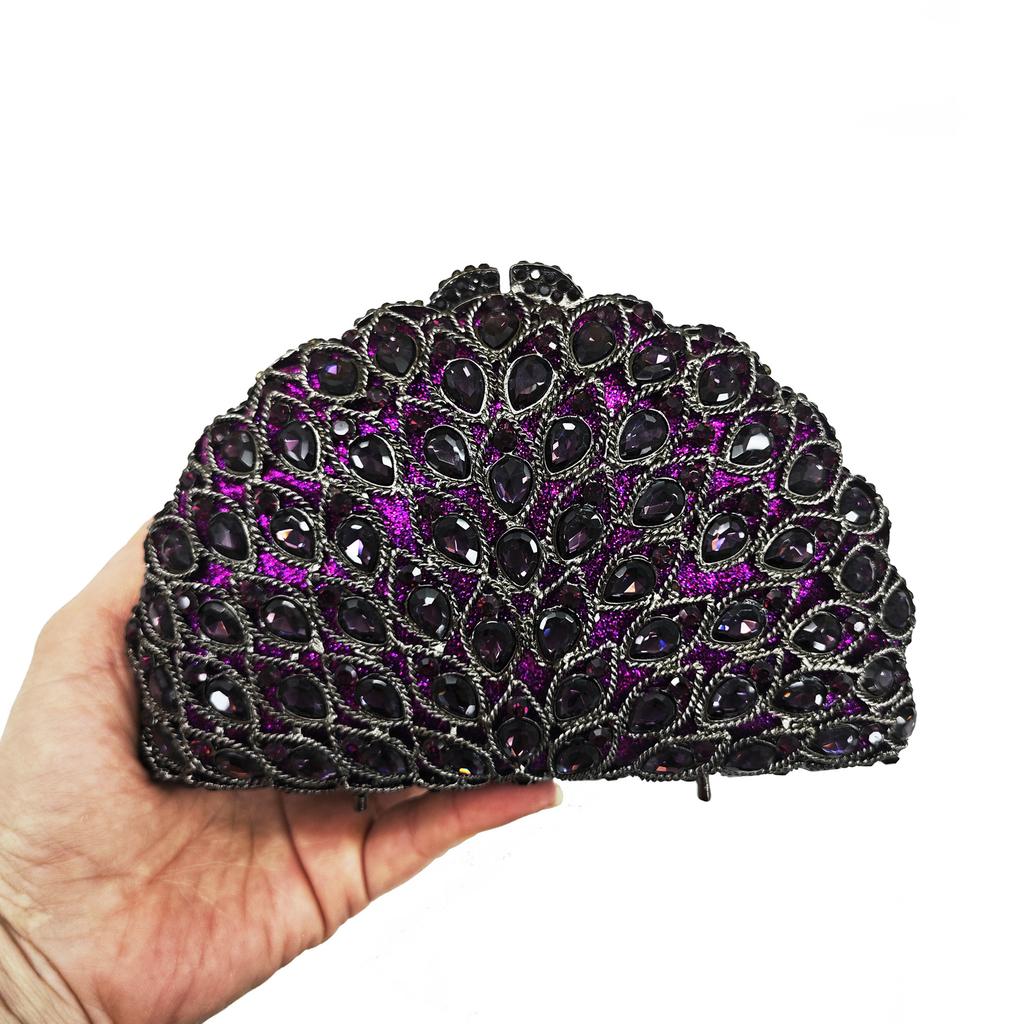 Lady Multi Color Gems Clutch Crystal Evening Handbag Women Party Prom Bag Bridal Clutches Wedding Purse for Banquet