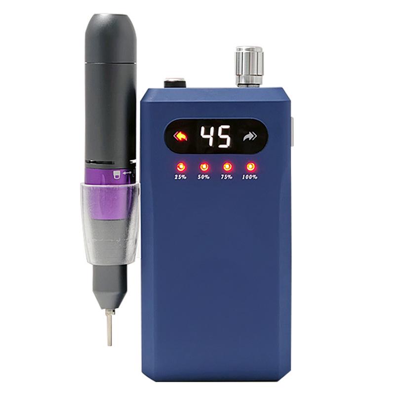 

Rechargeable 0-45000 RPM Portable Nail Grinder: High-Speed, Low-Noise Manicure/Removal Machine синий