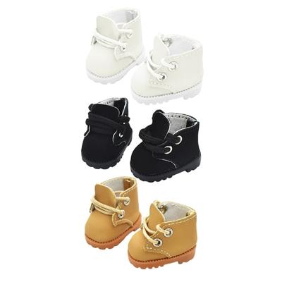 Miniature Doll Shoes With Metal Eyelets Simulation Bootie Replicas Figure For 17cm Anime Plush Doll Dressingup Accessory