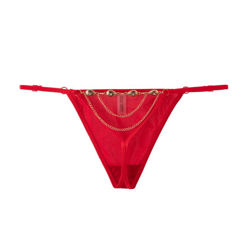

Women Summer Sexy Metal Waist Chain Low Waist Thong Underwear One size червоний