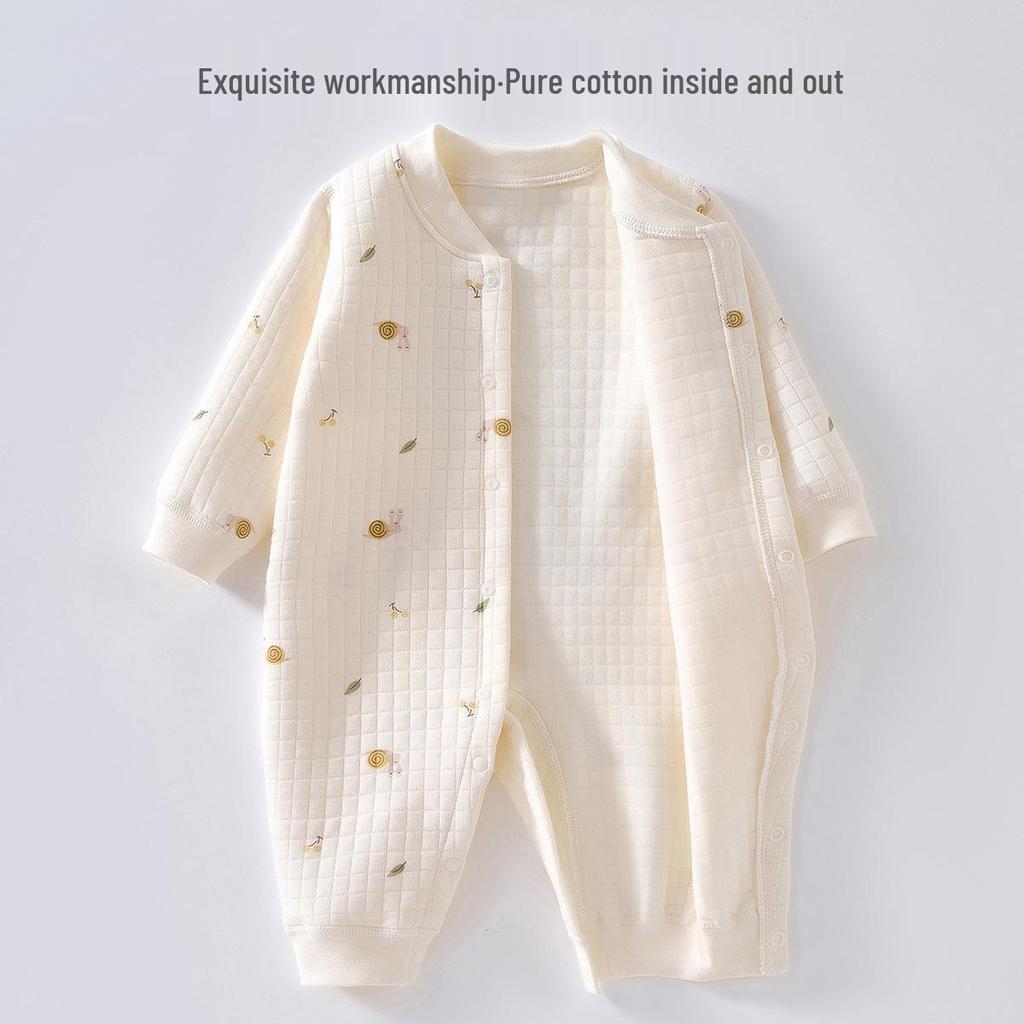 Quilted Baby Jumpsuit: Warm Winter Romper & Thicken Air Cotton Pajamas