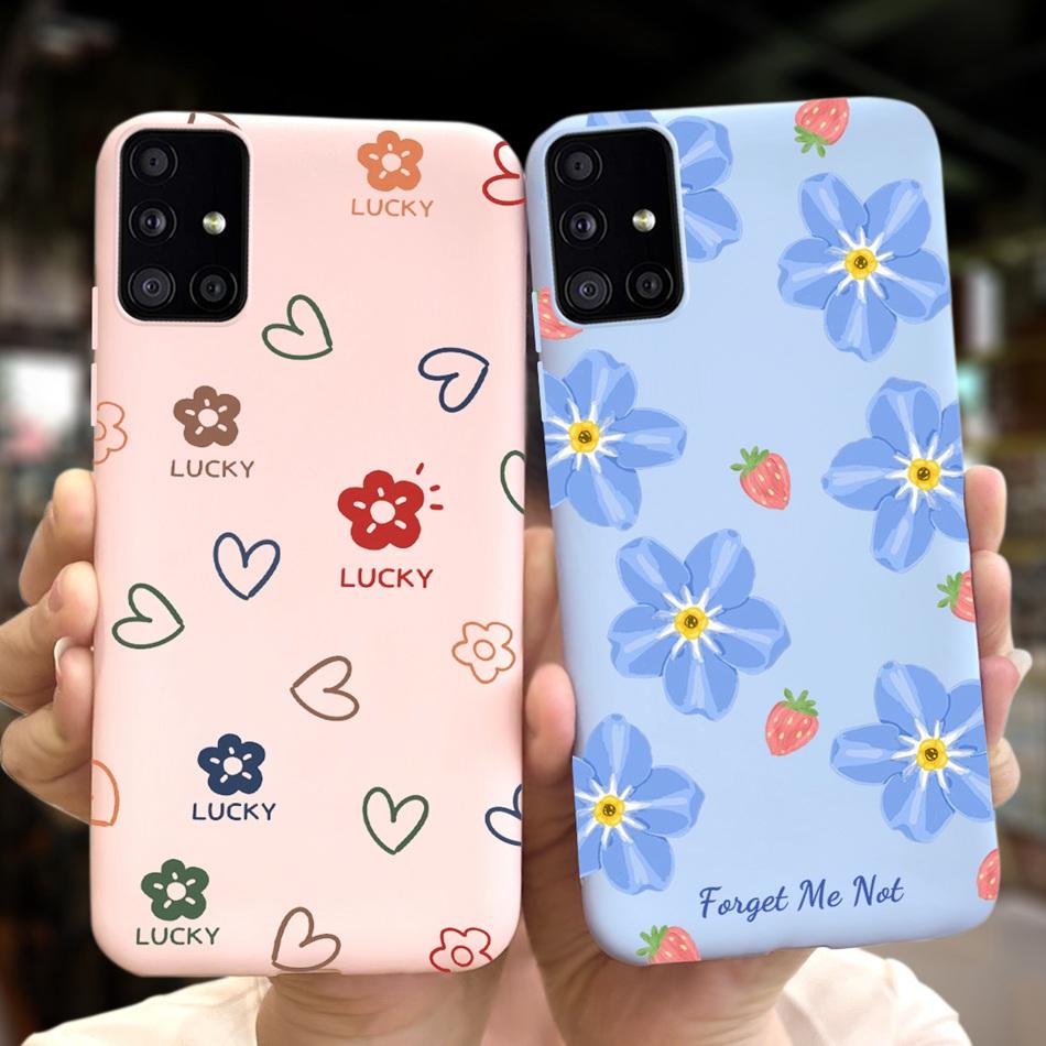 Cute Cartoon Phone Case For Samsung Galaxy M51 M31 Candy Color Soft Silicone Back Cover For Samsung M51 SM-M515F M31 Prime M315F