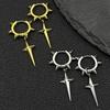 Punk Spike Rivet Hoop Earrings For Women Men Ear Studs Stainless Steel Gothic Hip Hop European and American Earring Jewelry Gift