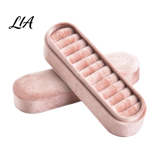 Small Velvet Jewelry Box for Rings Storage Box, Multiple Slots Portable Organizer, Prevent Compact Home Scratching Soft Lining Case Display And Travel