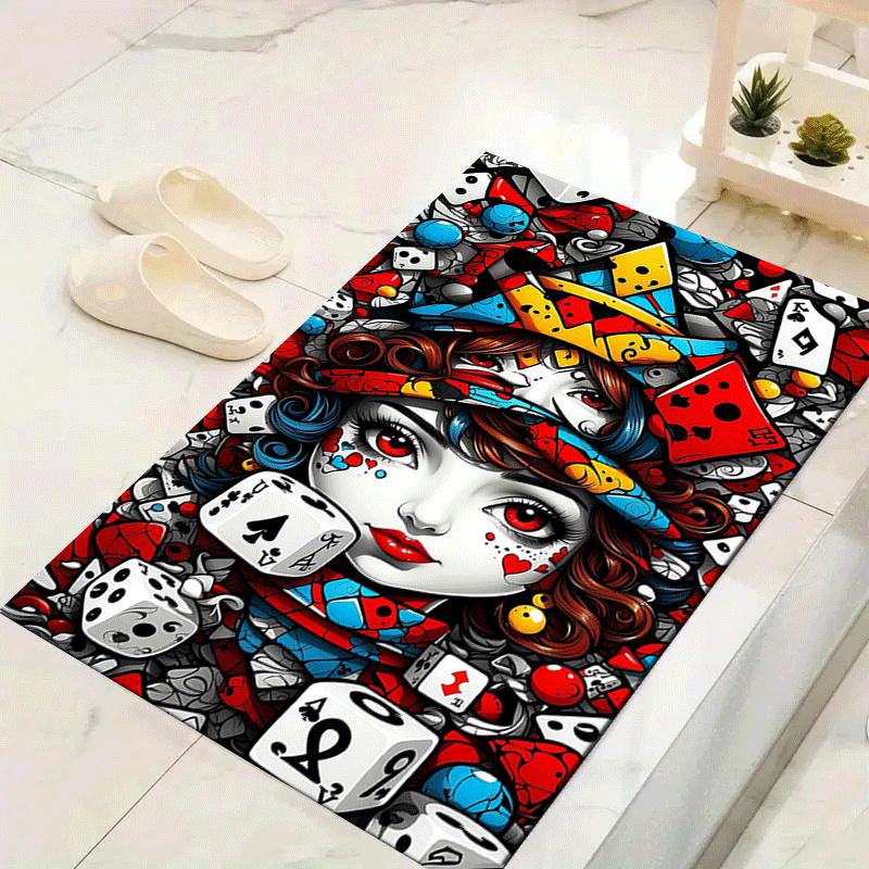 

1pc Cute little girl Design Area Rug - Soft, Anti-Slip, and Durable Gaming Room Decor for Bedroom 60cm by 90cm