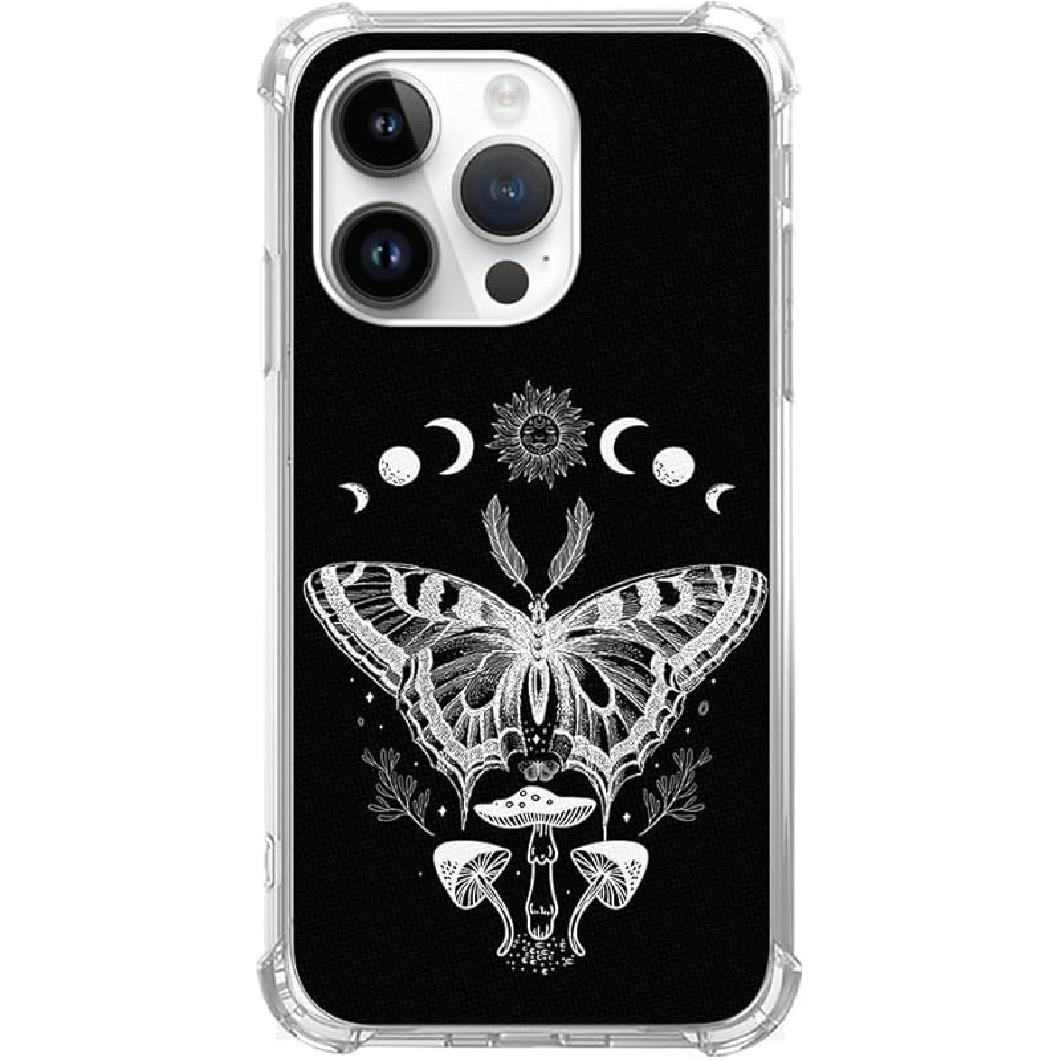 

Чехол с розовыми, белыми и черными рождественскими елками, совместимый с iPhone 15 Pro, зимний рождественский мультяшный чехол для iPhone 15 Pro, крутой чехол-бампер из ТПУ Witcy Moth